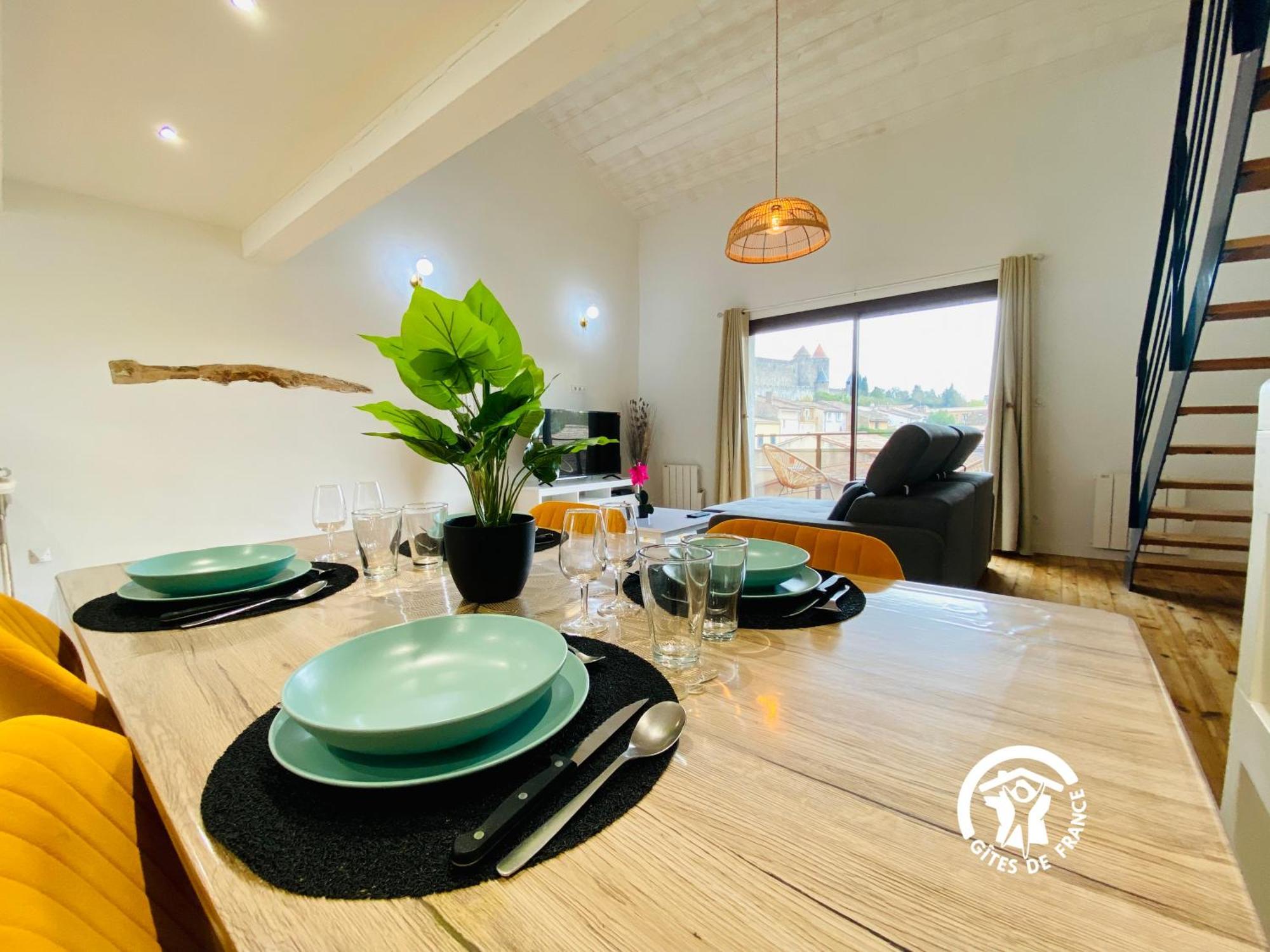 Loft Cocon Climatise - Imprenable Vue Sur Le Chateau Comtal 카르카손 외부 사진